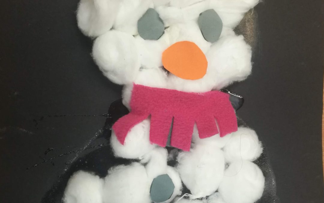 fluffy snowman card